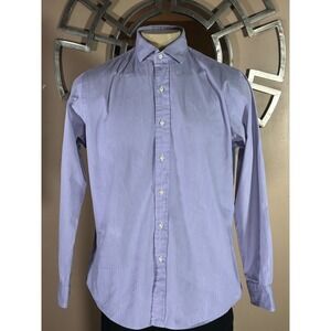 Polo Ralph Lauren Estate Custom Fit Dress Shirt Lavender Striped Men Size 16